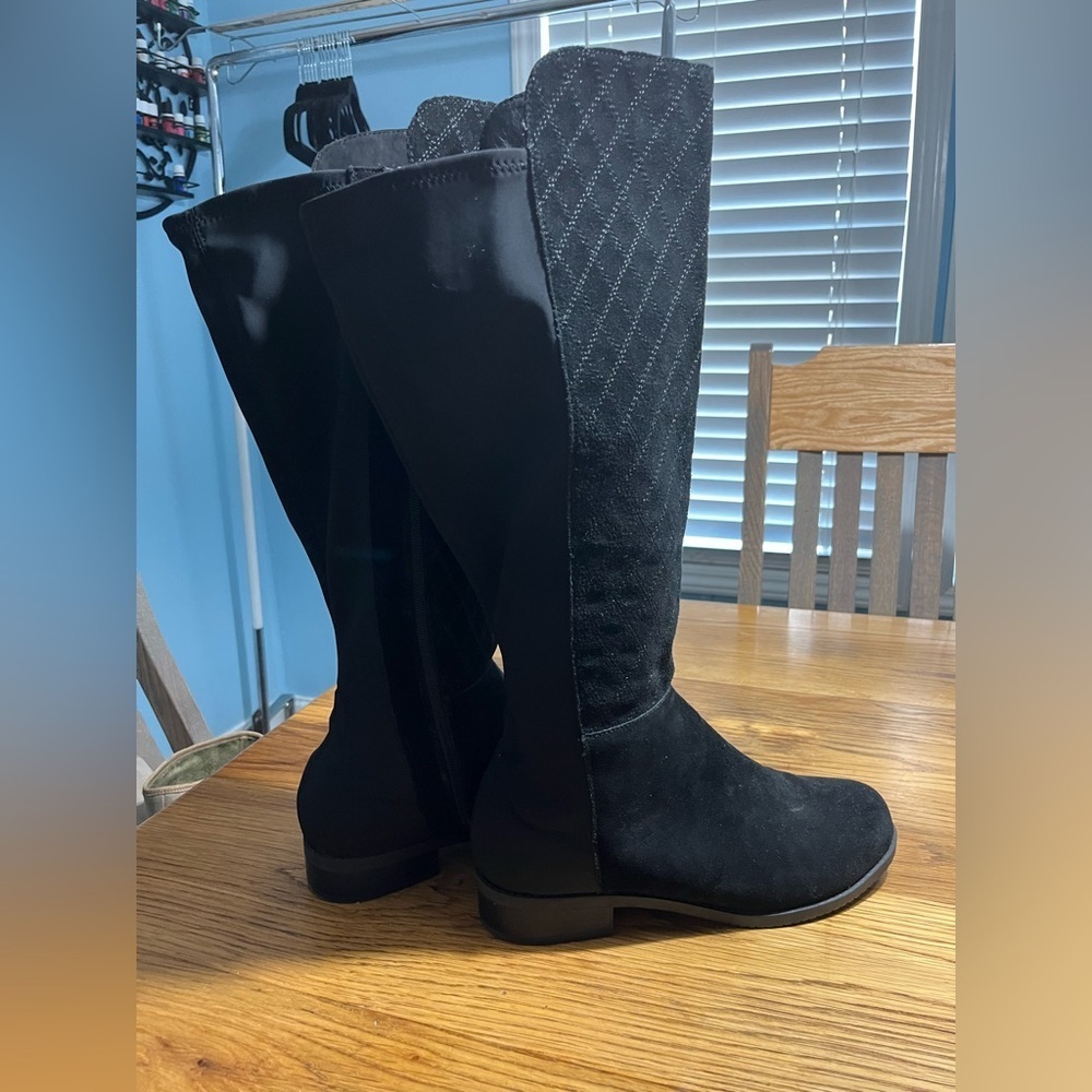 Lane Bryant Lina Suede Stretch Riding Boots | Black | Women’s 9W
